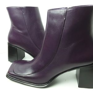 New BP Shoes Purple Side Zip Ankle Boots